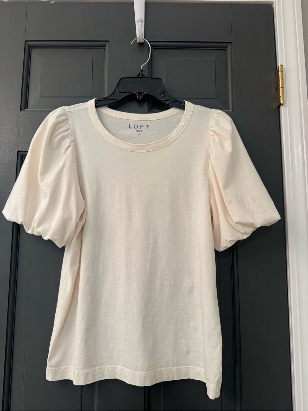 LOFT Cream Puff Sleeve Tee - Off-White
